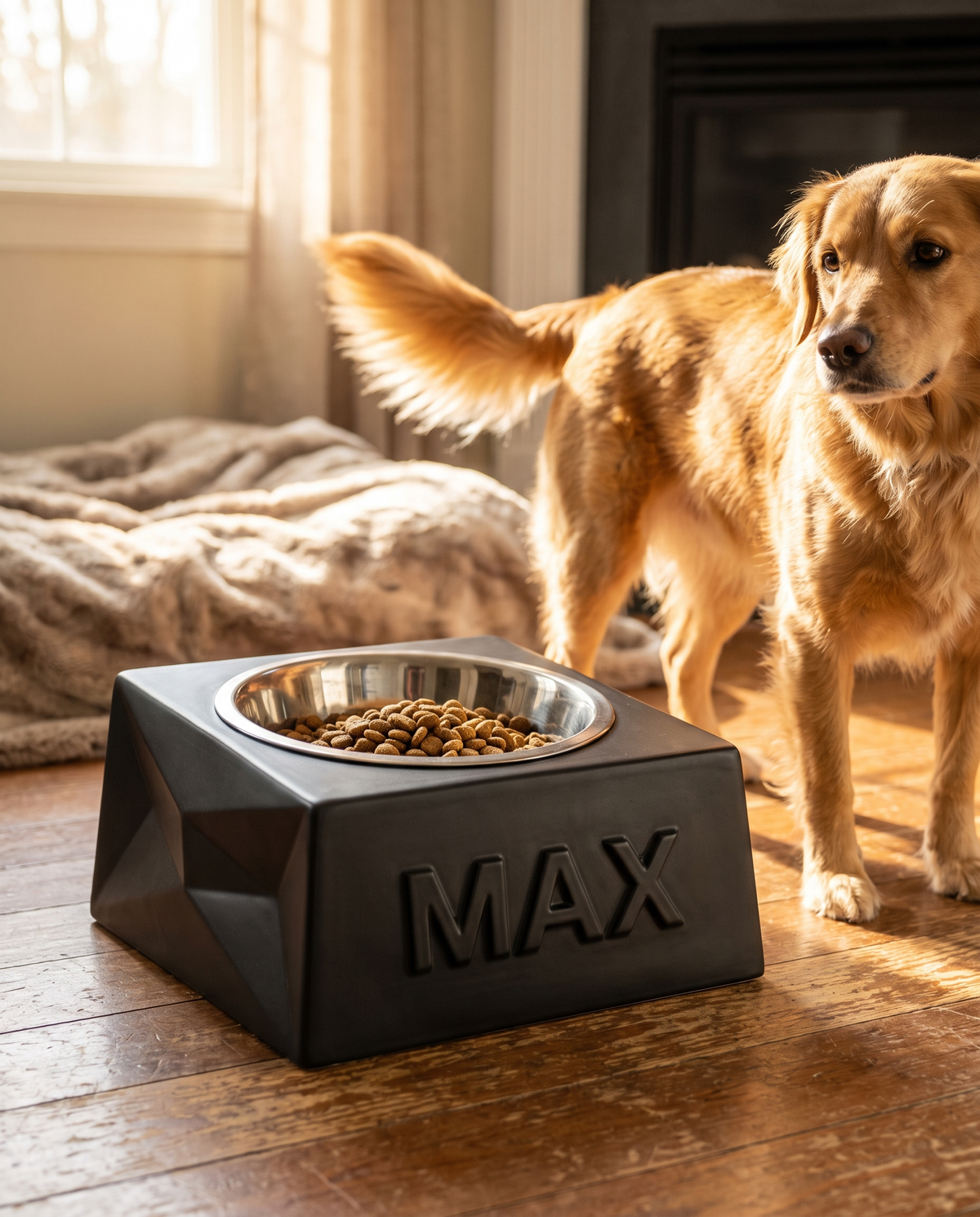 Comedero para Perro Personalizado con Nombre - Base Antideslizante + Plato de Acero — vista 1 | once once LAB