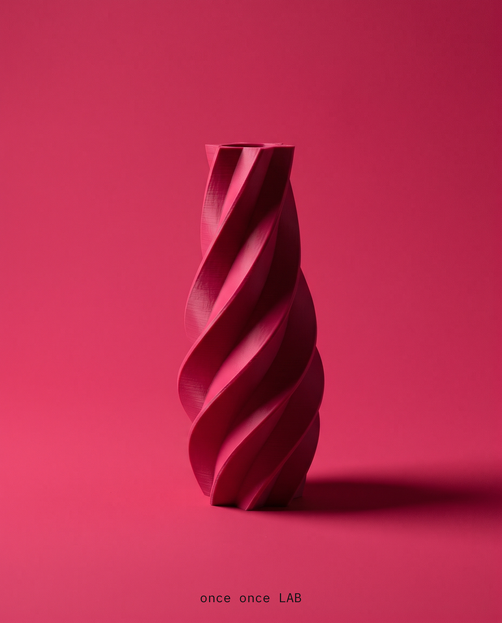 Jarrón Escultural Espiral — Decoración de Diseño (Rosa) — vista 1 | once once LAB