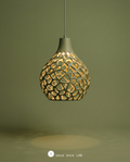Lámpara Colgante Voronoi — Patrón Calado que Proyecta Luz (Verde) — vista 1 | once once LAB