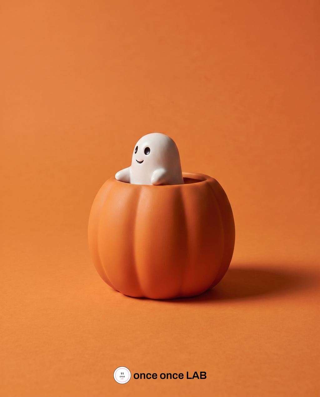 Calabaza Fantasma — Contenedor Decorativo de Halloween — vista 2 | once once LAB