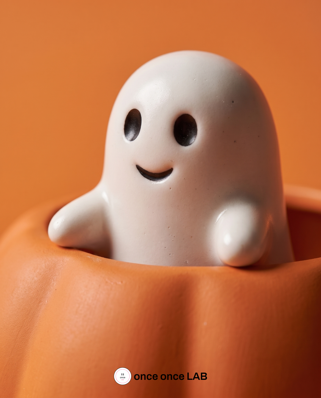 Calabaza Fantasma — Contenedor Decorativo de Halloween — vista 3 | once once LAB