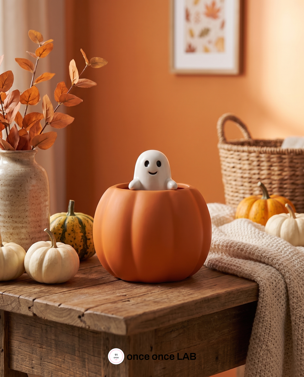 Calabaza Fantasma — Contenedor Decorativo de Halloween — vista 4 | once once LAB