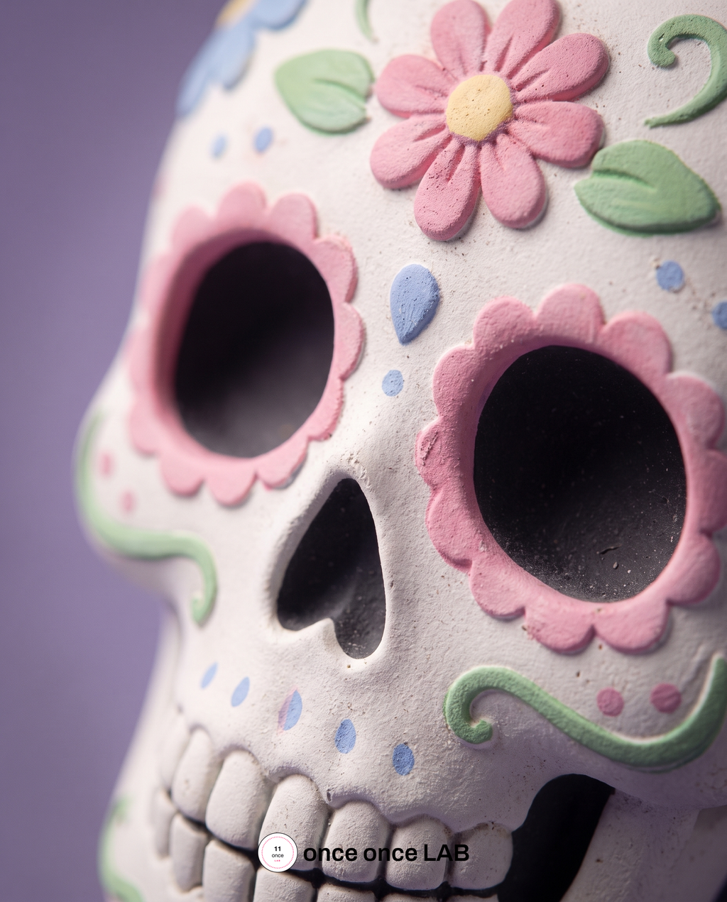 Set de 3 Imanes Calaveritas Día de Muertos — Cráneo, Perro y Gato — vista 3 | once once LAB