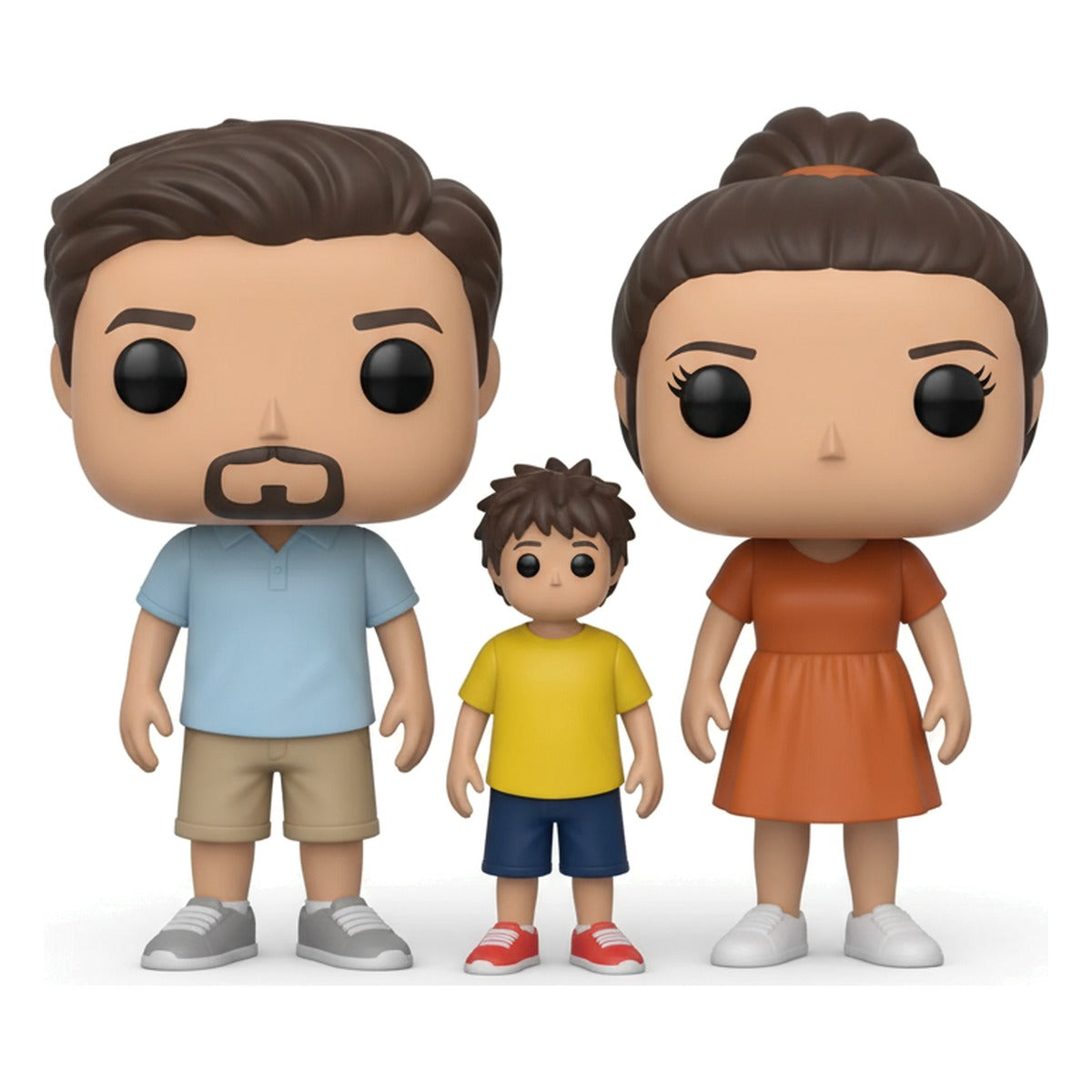 Familia de muñecos 3D estilo vinyl pop