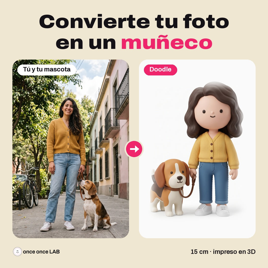 Antes y después: mascota a muñeco doodle