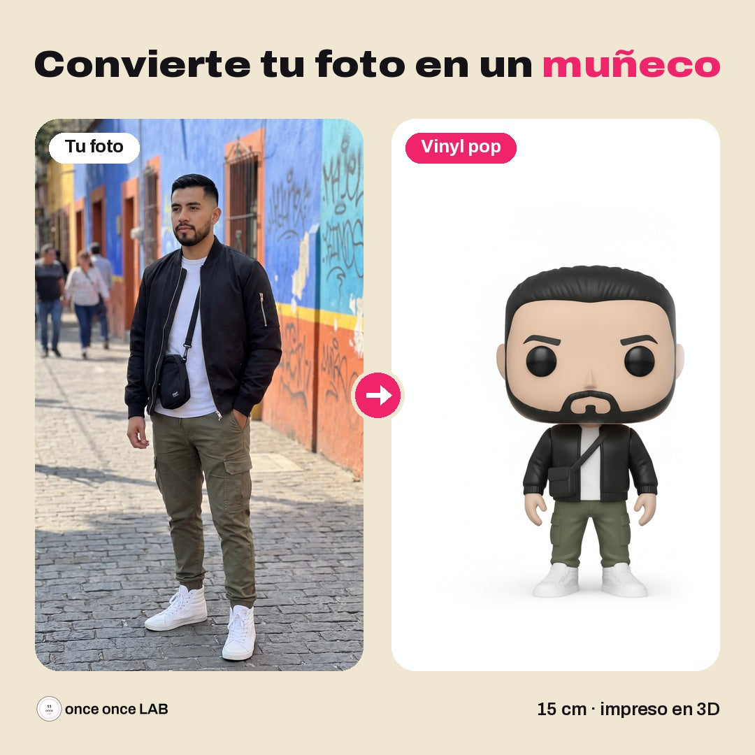 Antes y después: persona a muñeco vinyl pop