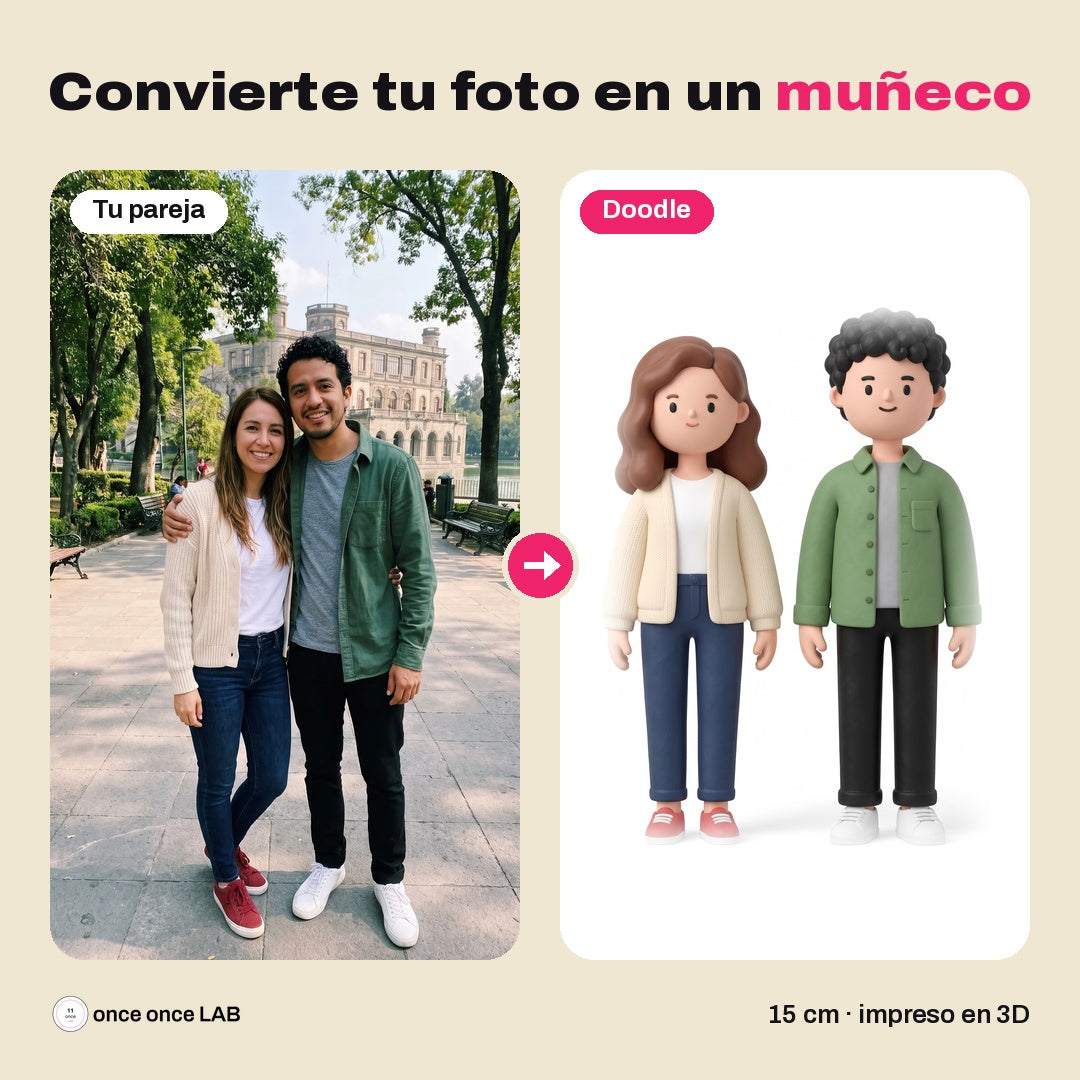 Antes y después: pareja a muñecos doodle