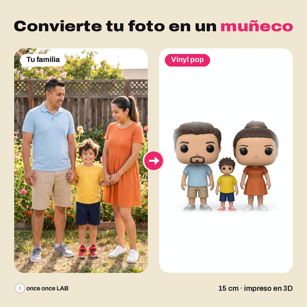 Antes y después: familia a muñecos vinyl pop