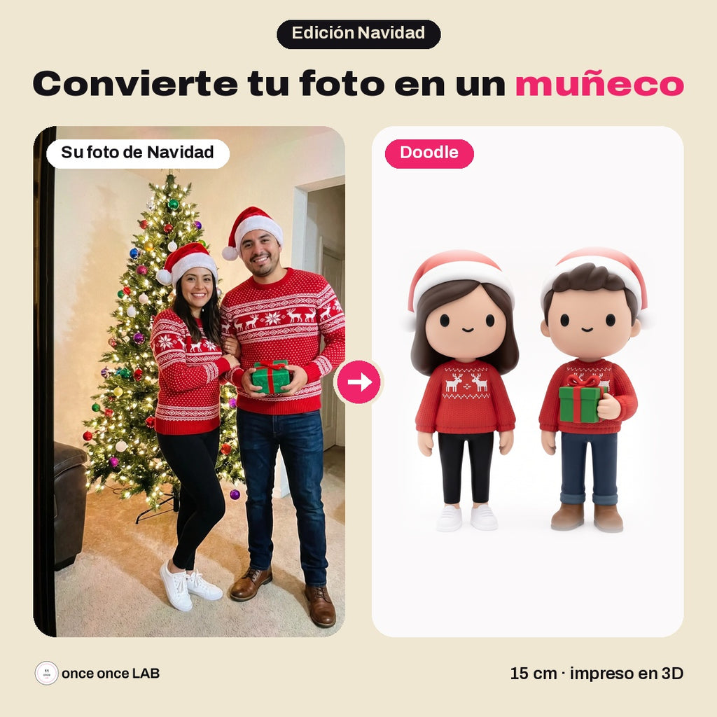 Muñecos doodle navideños
