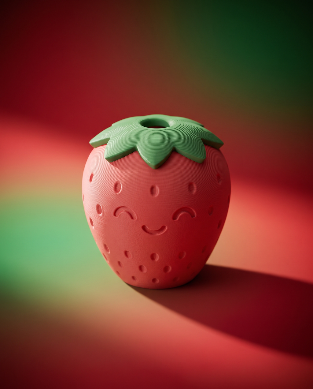 Maceta Fresa Kawaii Autorriego — Planter con Carita — once once LAB