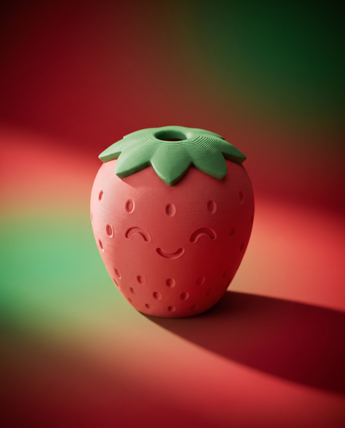 Maceta Fresa Kawaii Autorriego — Planter con Carita — once once LAB