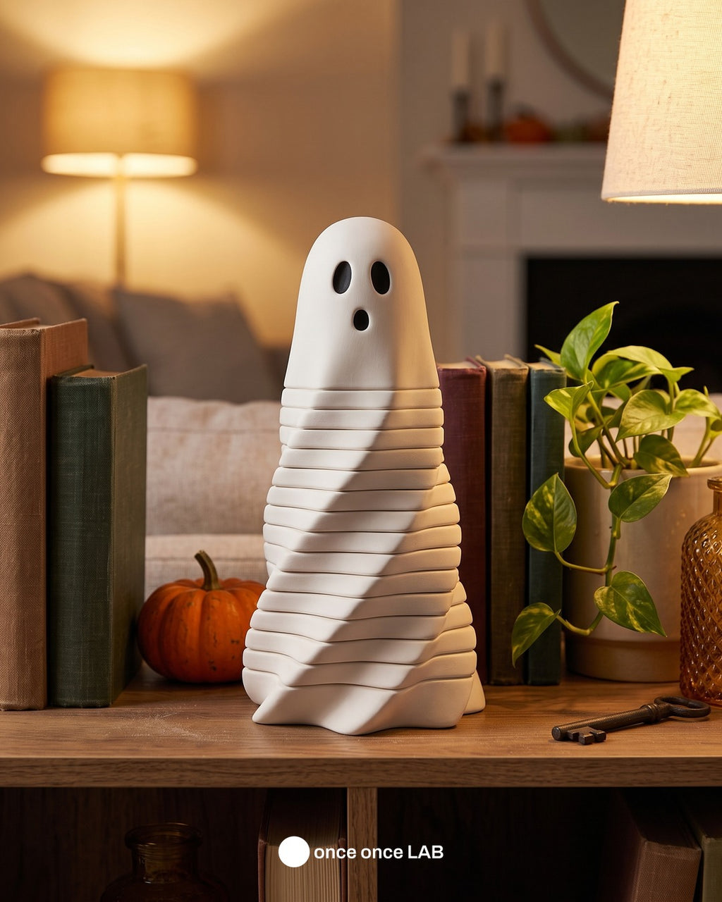 Fantasma Espiral — Figura Escultórica Decorativa de Halloween — once once LAB