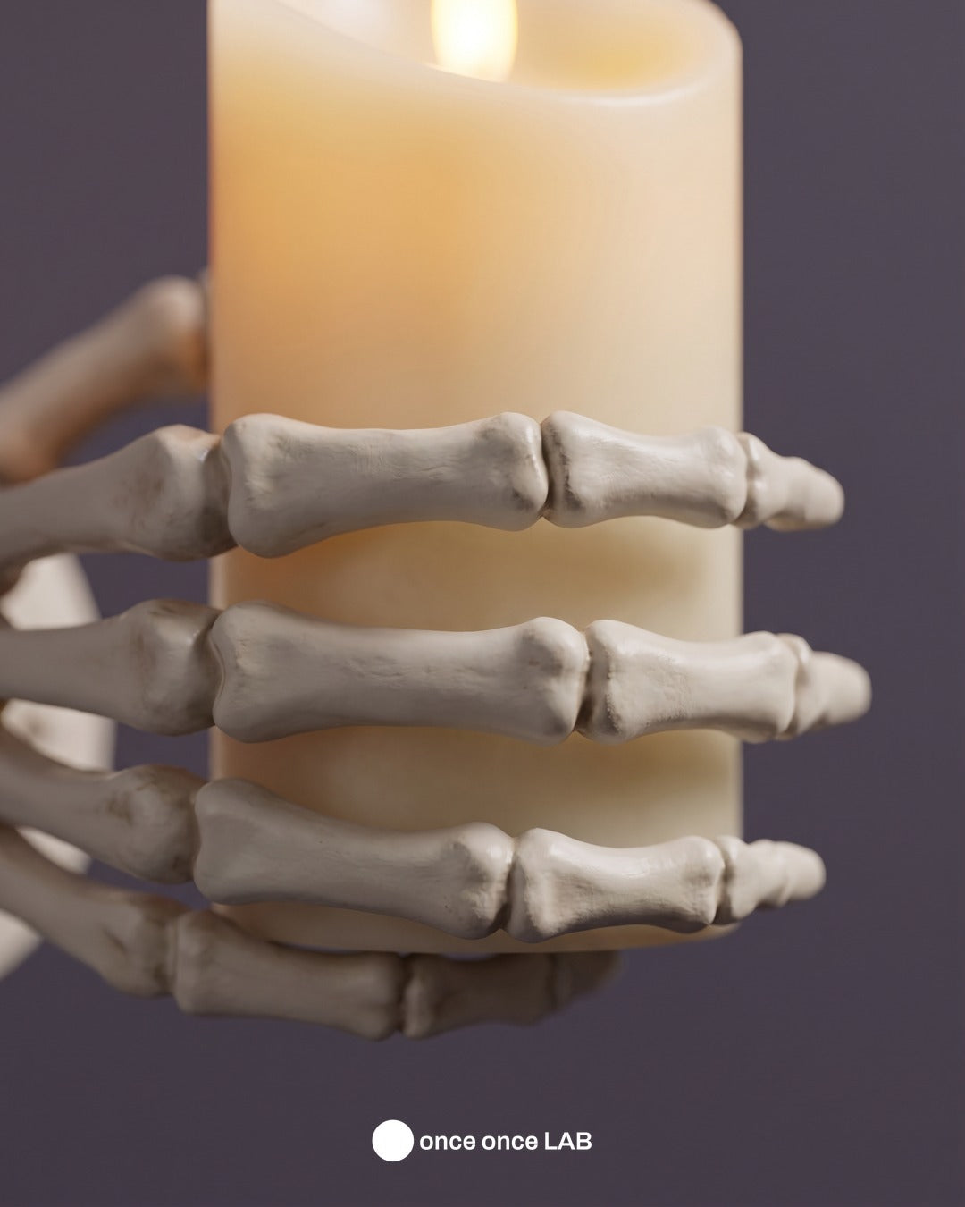 Candelabro de Pared Mano de Esqueleto — Portavela LED de Halloween — once once LAB