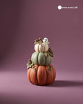 Torre de Calabazas con Fantasmita — Figura Decorativa de Otoño y Halloween — Once Once Lab