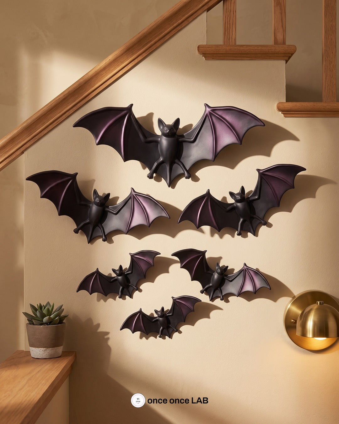 Murciélagos 3D de Pared (Set de 6) — Decoración de Halloween — once once LAB