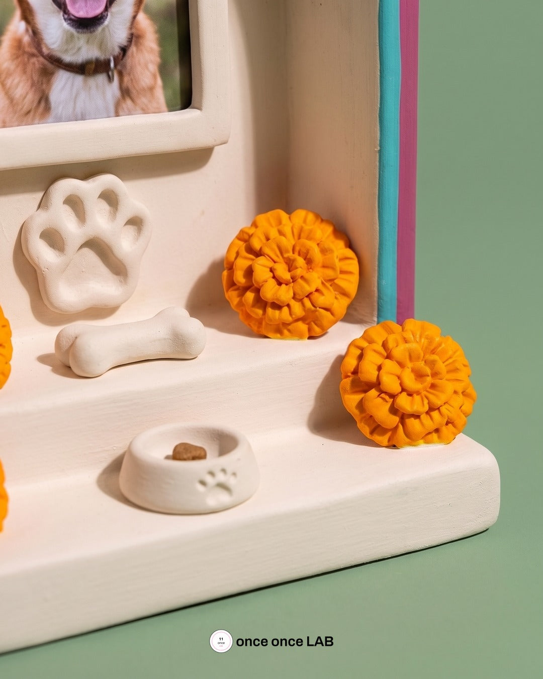 Nicho Ofrenda para Mascota — Portarretrato Memorial de Día de Muertos — once once LAB