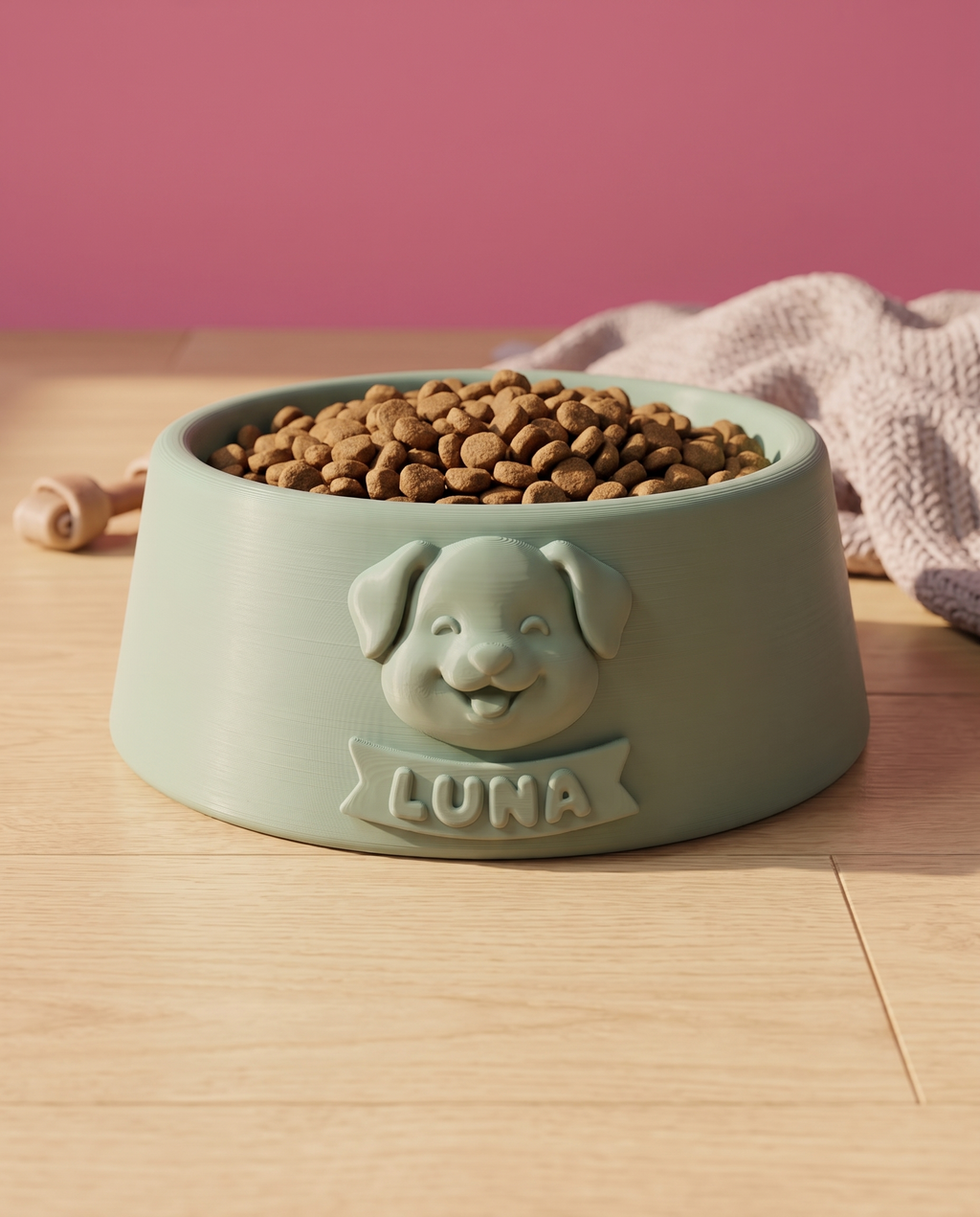 Tazón para Perro Personalizado — Carita Kawaii + Nombre — vista 4 | once once LAB
