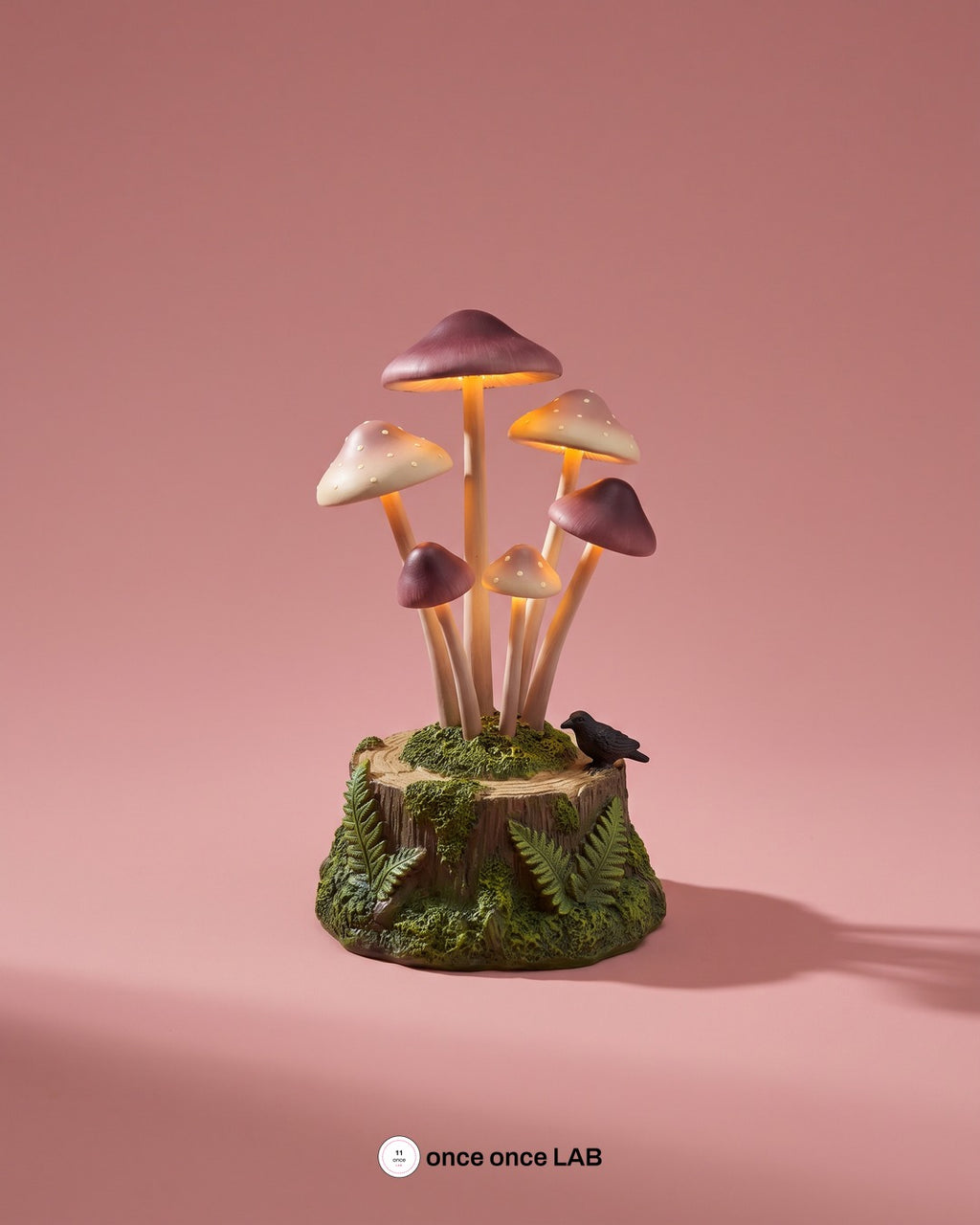Lámpara de Hongos Góticos con Musgo — Luz LED de Halloween — once once LAB