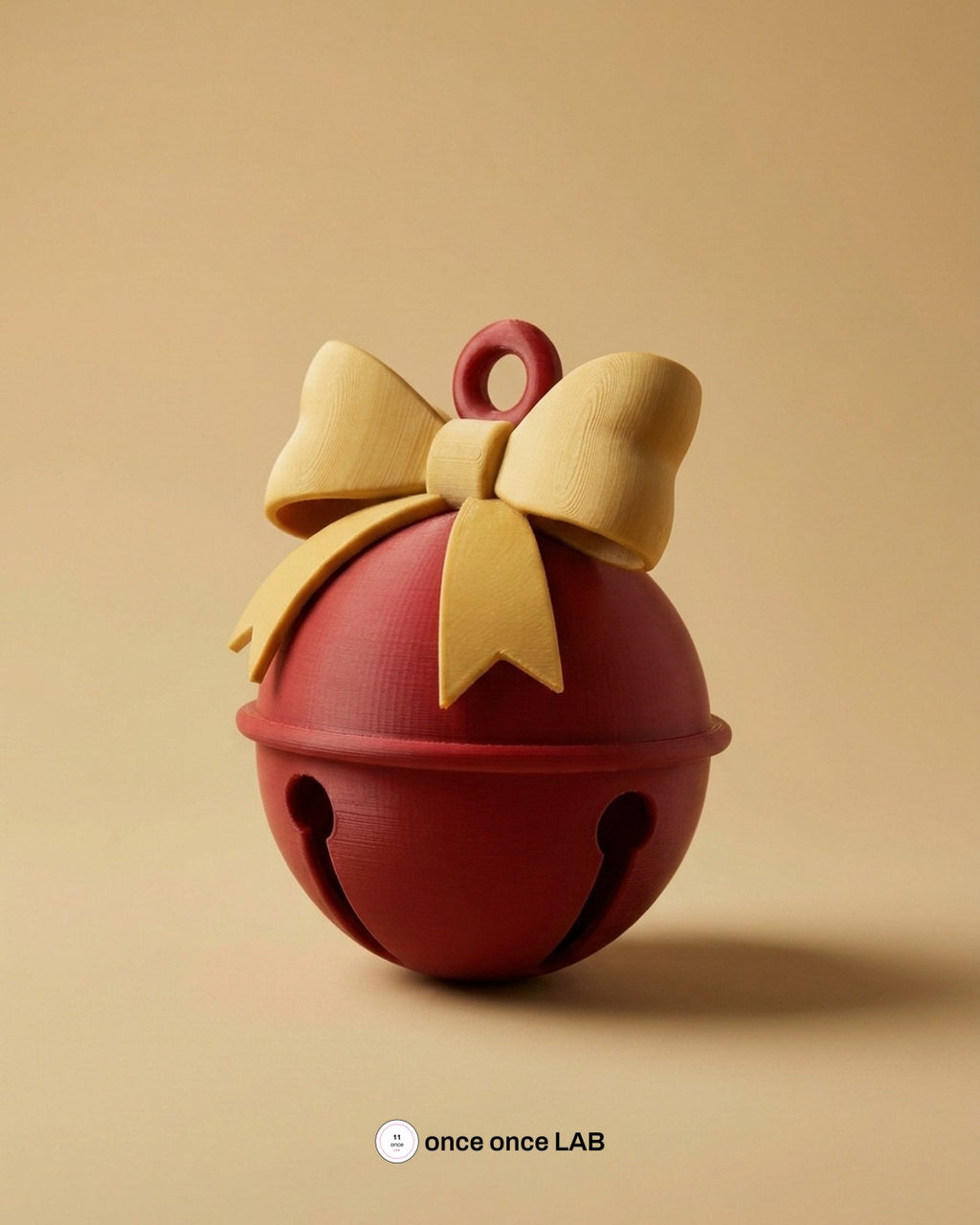 Cascabel Gigante con Moño — Adorno Navideño Decorativo 15 cm — Once Once Lab