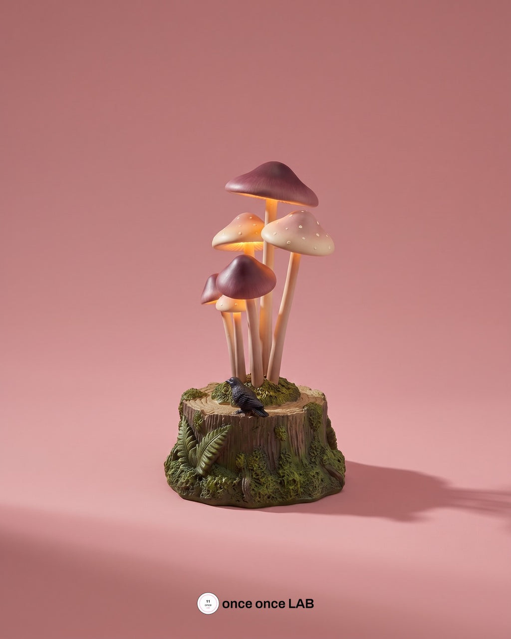 Lámpara de Hongos Góticos con Musgo — Luz LED de Halloween — once once LAB