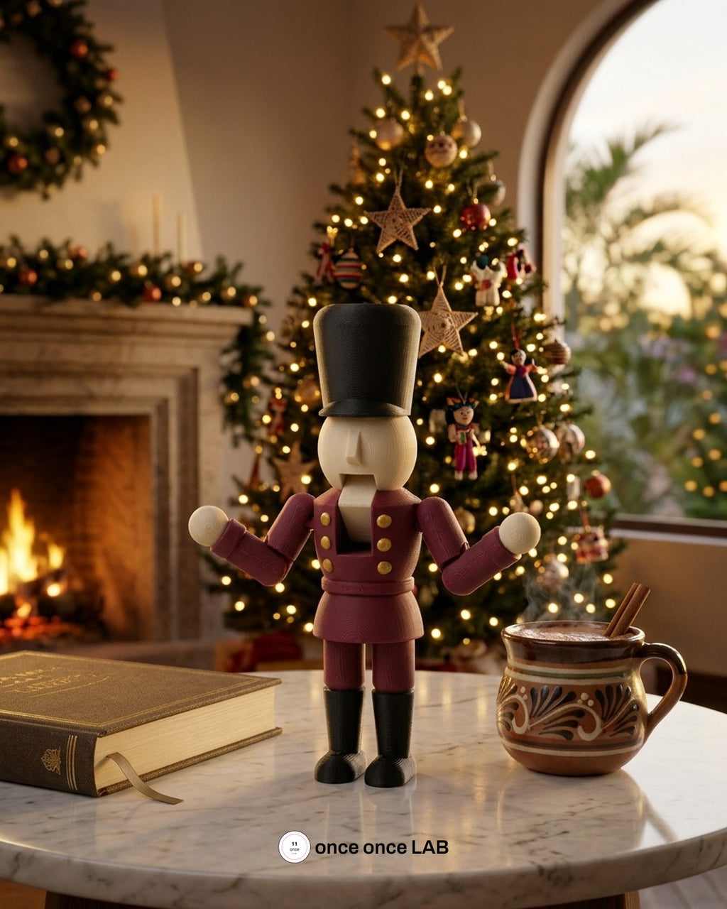 Mini Cascanueces Articulado — Fidget Navideño 10 cm — Once Once Lab