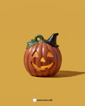 Calabaza Retro Vintage con Sombrero de Bruja — Lámpara LED de Halloween — once once LAB