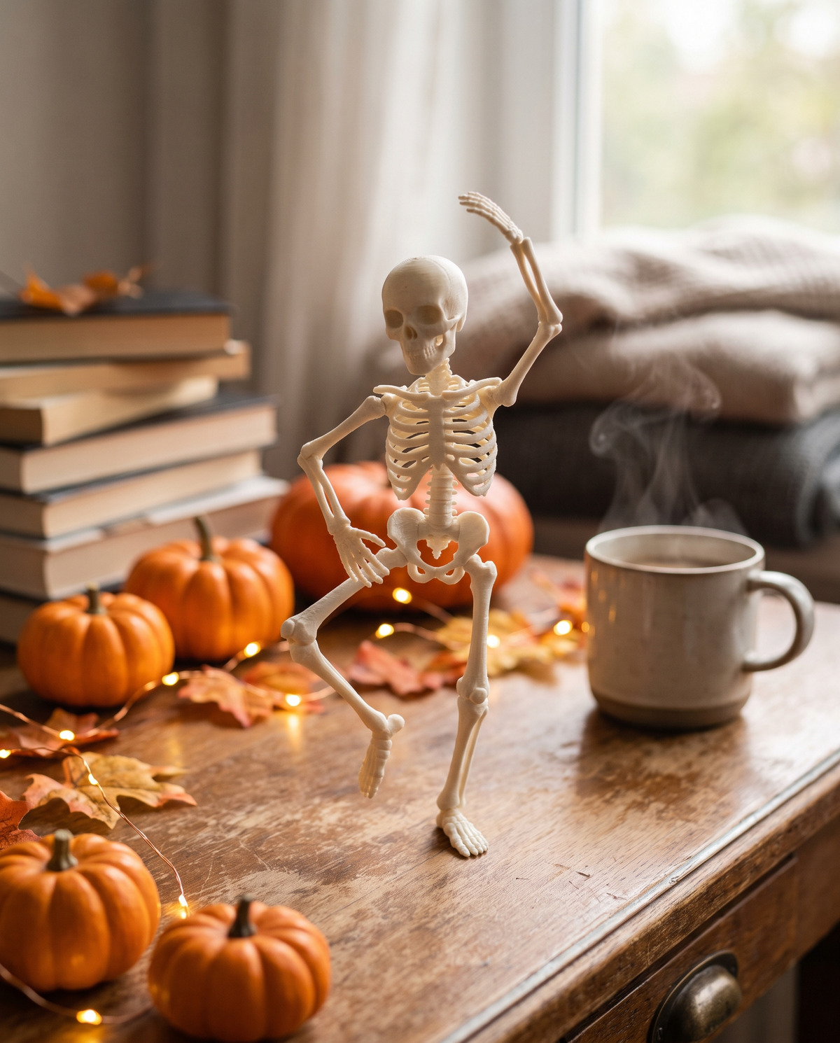 Esqueleto Articulado Bailarín — Fidget Coleccionable de Halloween — once once LAB