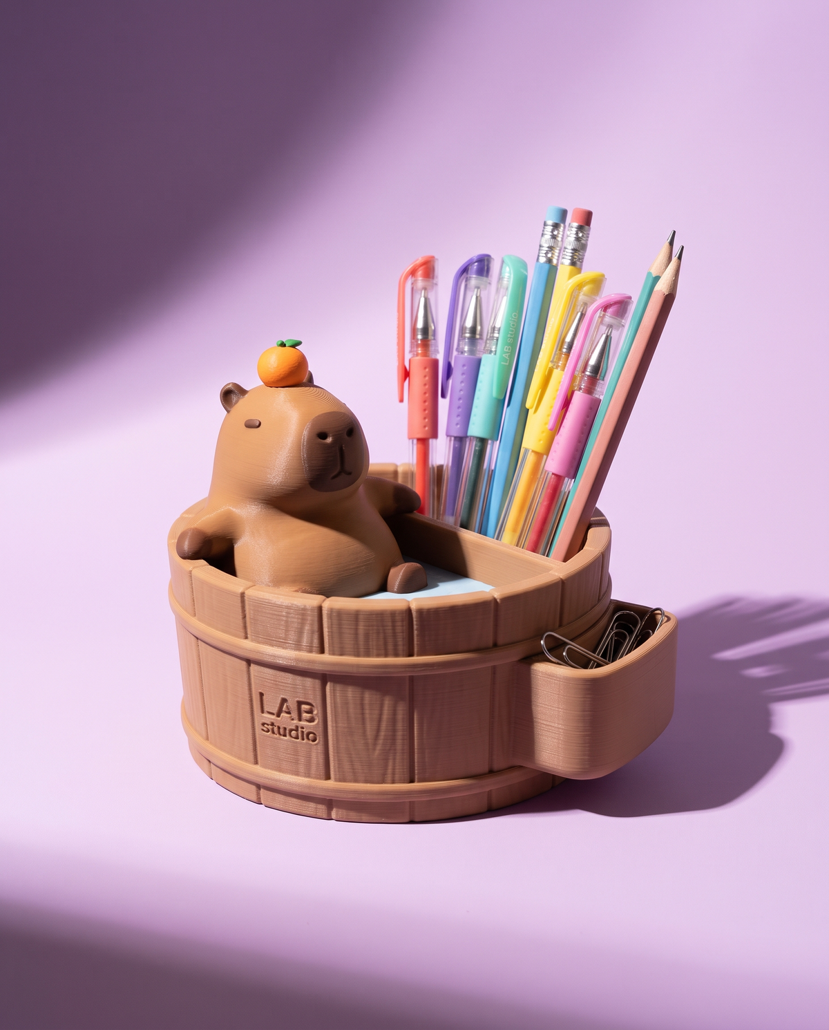 Capibara en Onsen — Organizador de Escritorio Kawaii — once once LAB