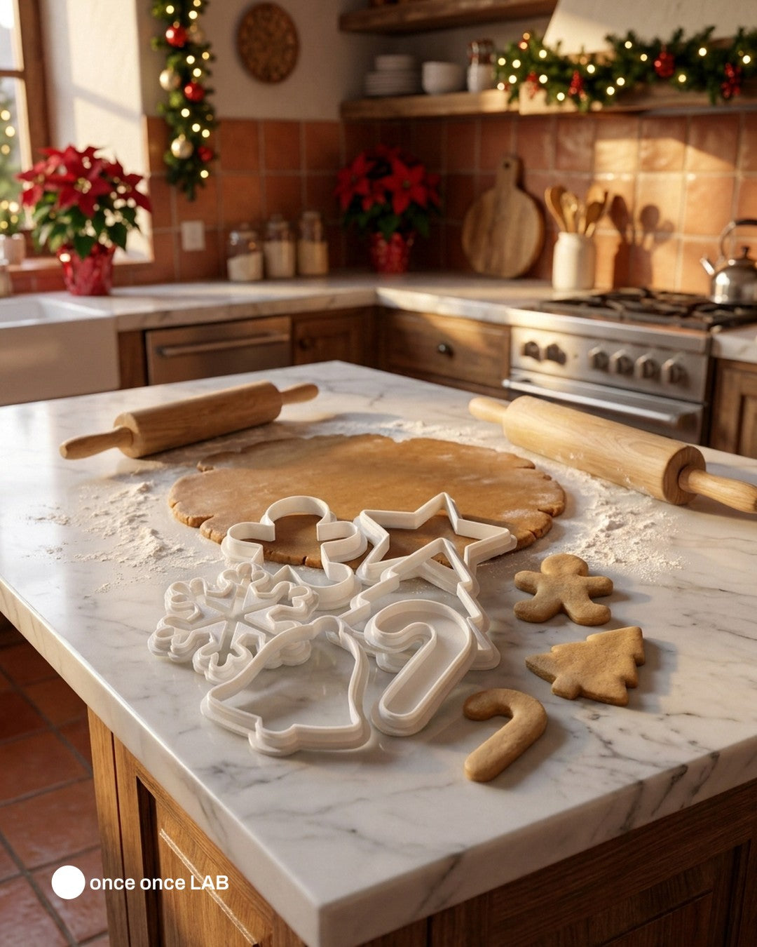 Set de 6 Cortadores de Galletas Navideños — Hombre de Jengibre, Estrella, Árbol y Más — Once Once Lab