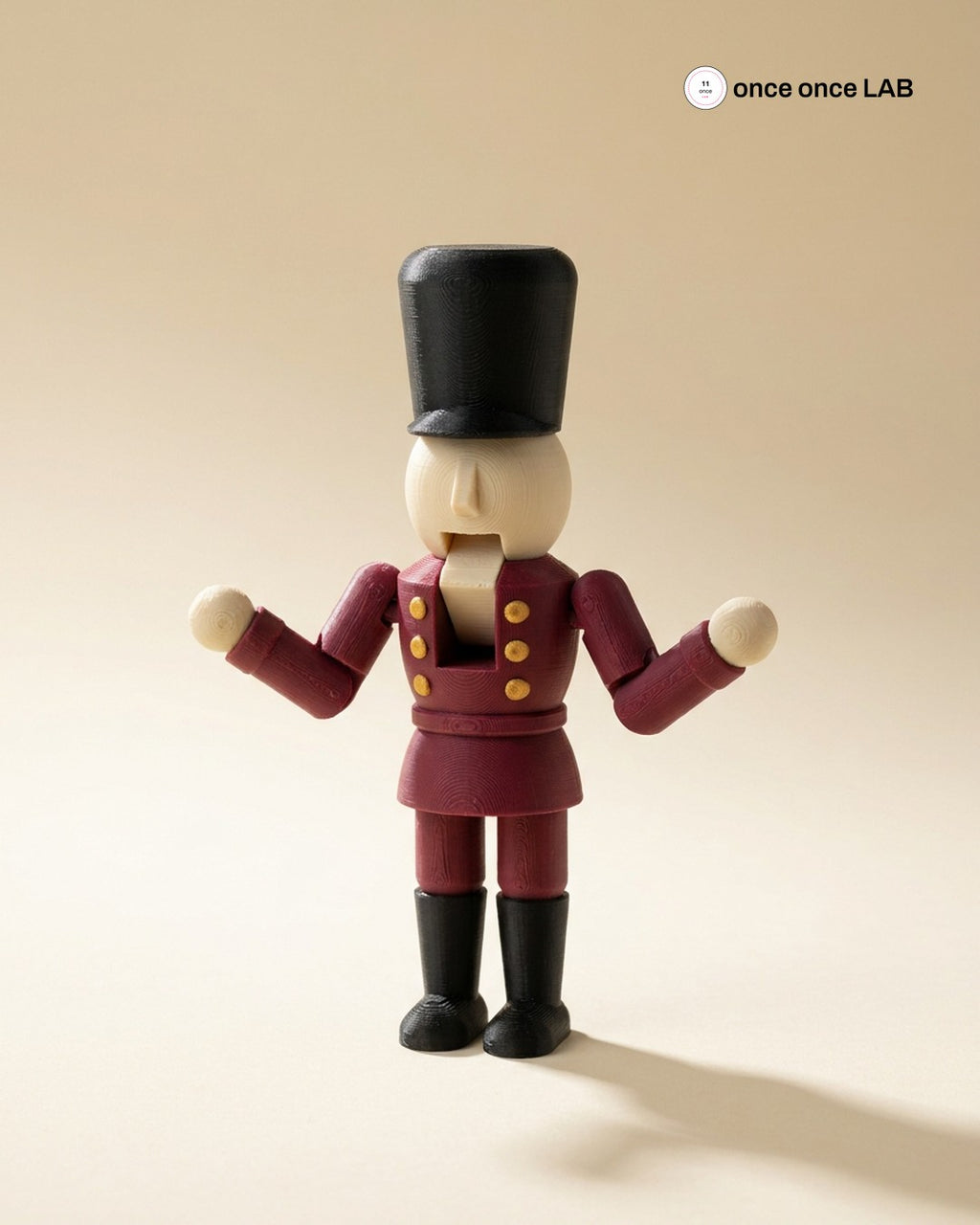 Mini Cascanueces Articulado — Fidget Navideño 10 cm — Once Once Lab