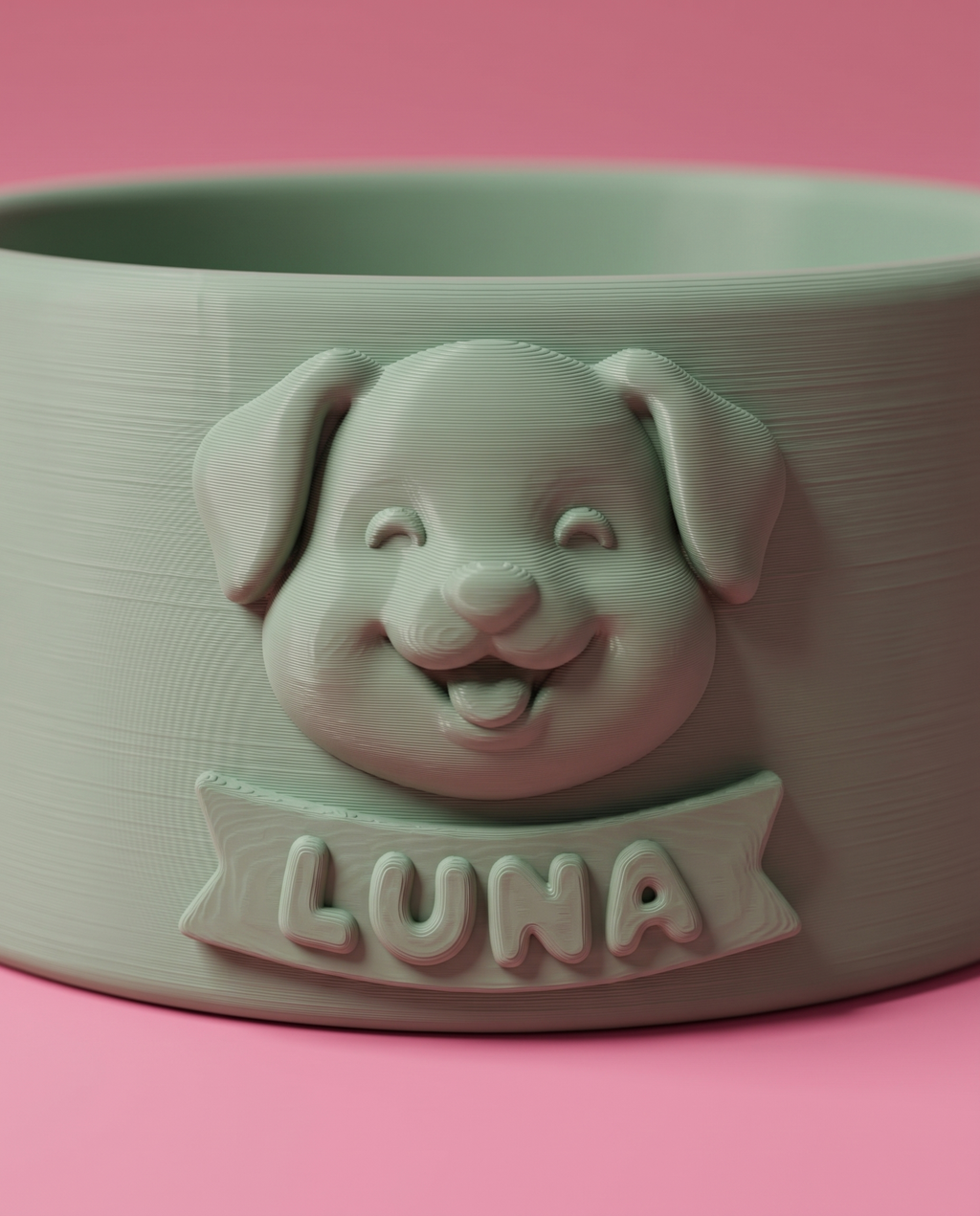 Tazón para Perro Personalizado — Carita Kawaii + Nombre — vista 3 | once once LAB