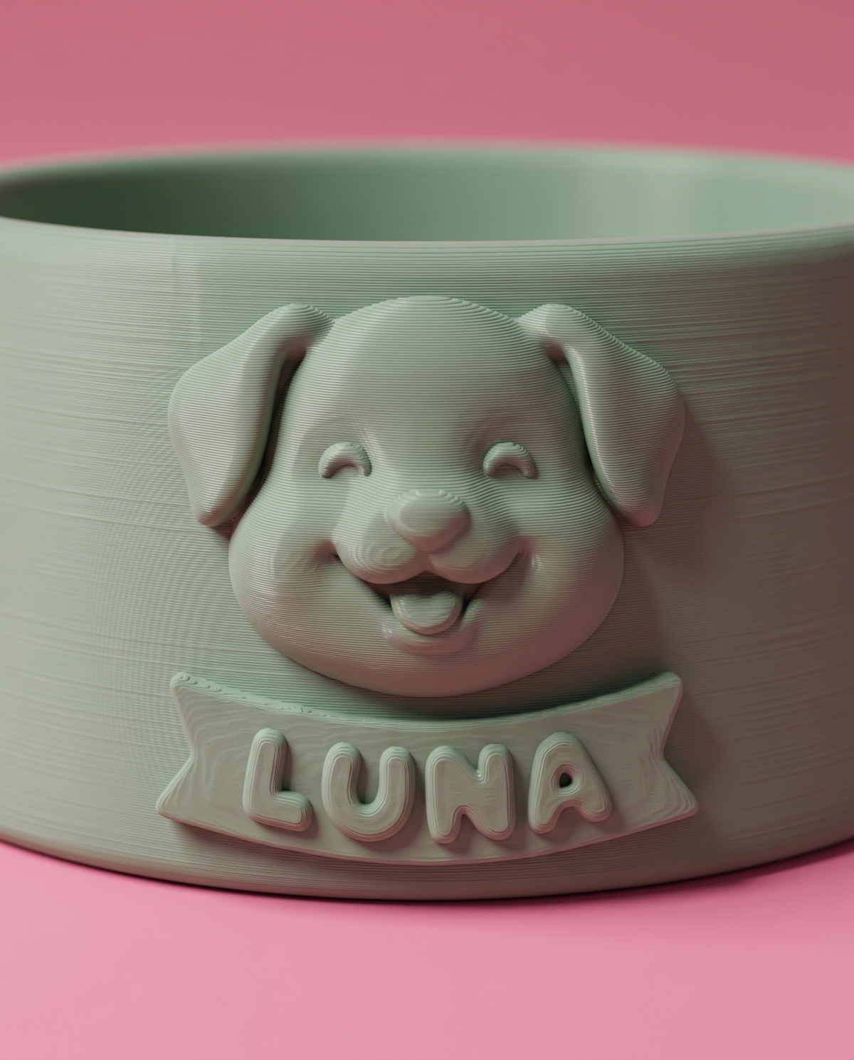 Tazón para Perro Personalizado — Carita Kawaii + Nombre — vista 3 | once once LAB