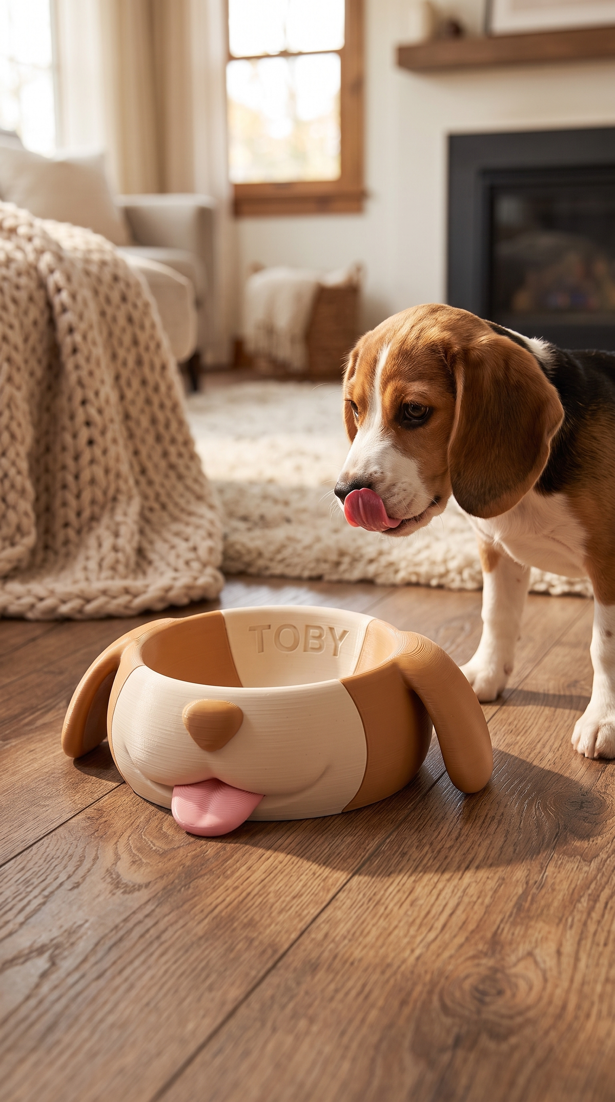 Bowl para Perro Carita con Lengüita — Personalizado con Nombre — en uso | once once LAB
