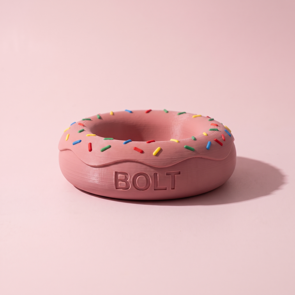 Bowl para Perro Dona con Chispas — Personalizado con Nombre — otro ángulo | once once LAB
