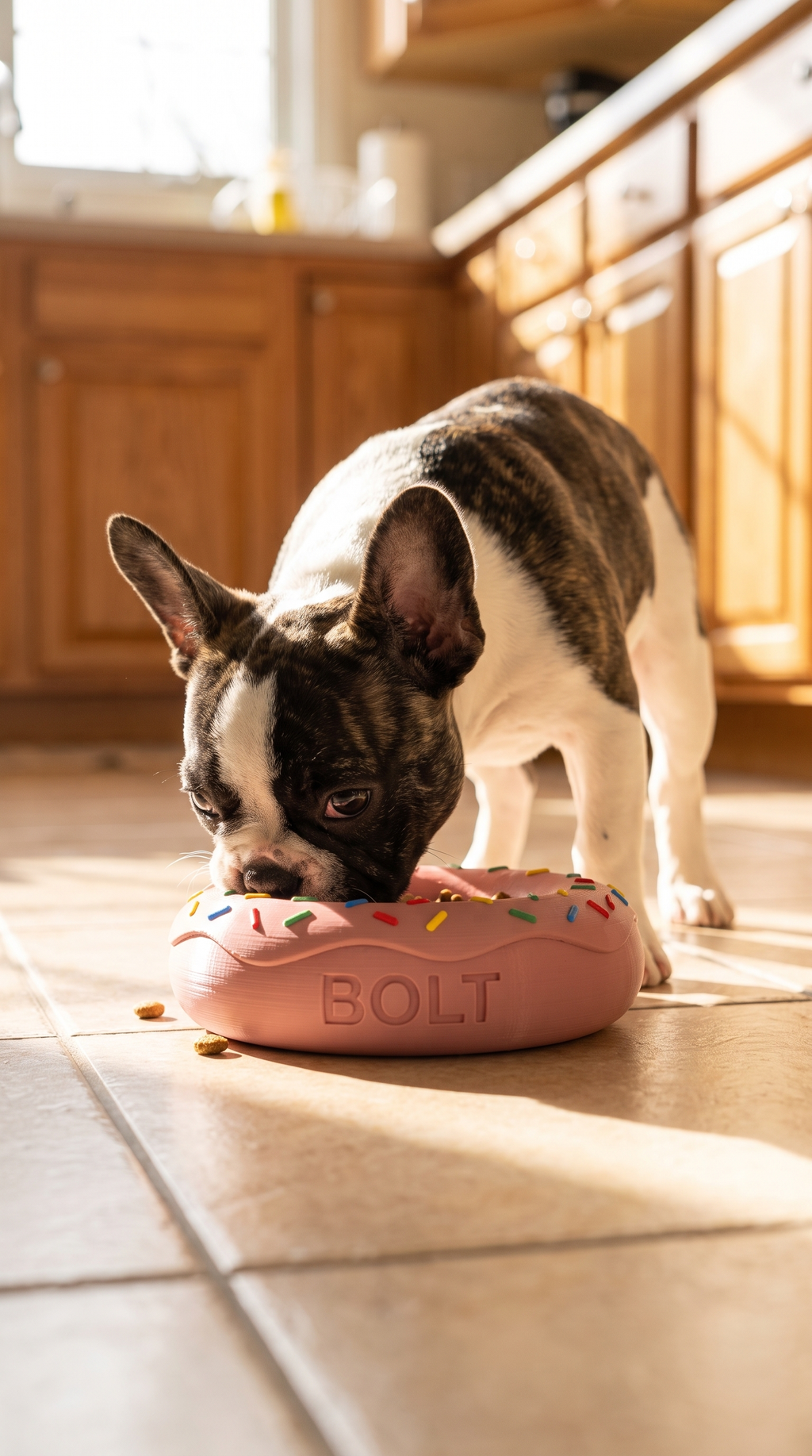 Bowl para Perro Dona con Chispas — Personalizado con Nombre — en uso | once once LAB