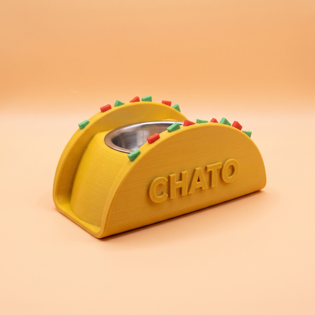 Bowl para Perro en Forma de Taco — Personalizado con Nombre — otro ángulo | once once LAB