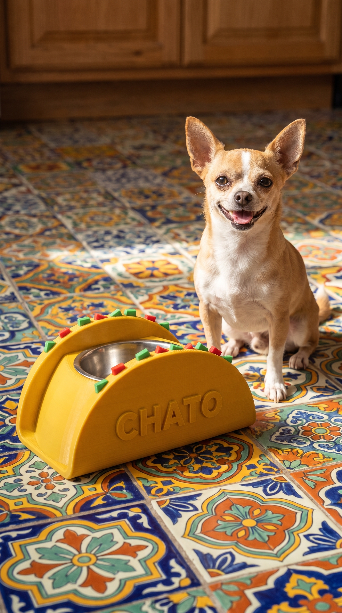 Bowl para Perro en Forma de Taco — Personalizado con Nombre — en uso | once once LAB
