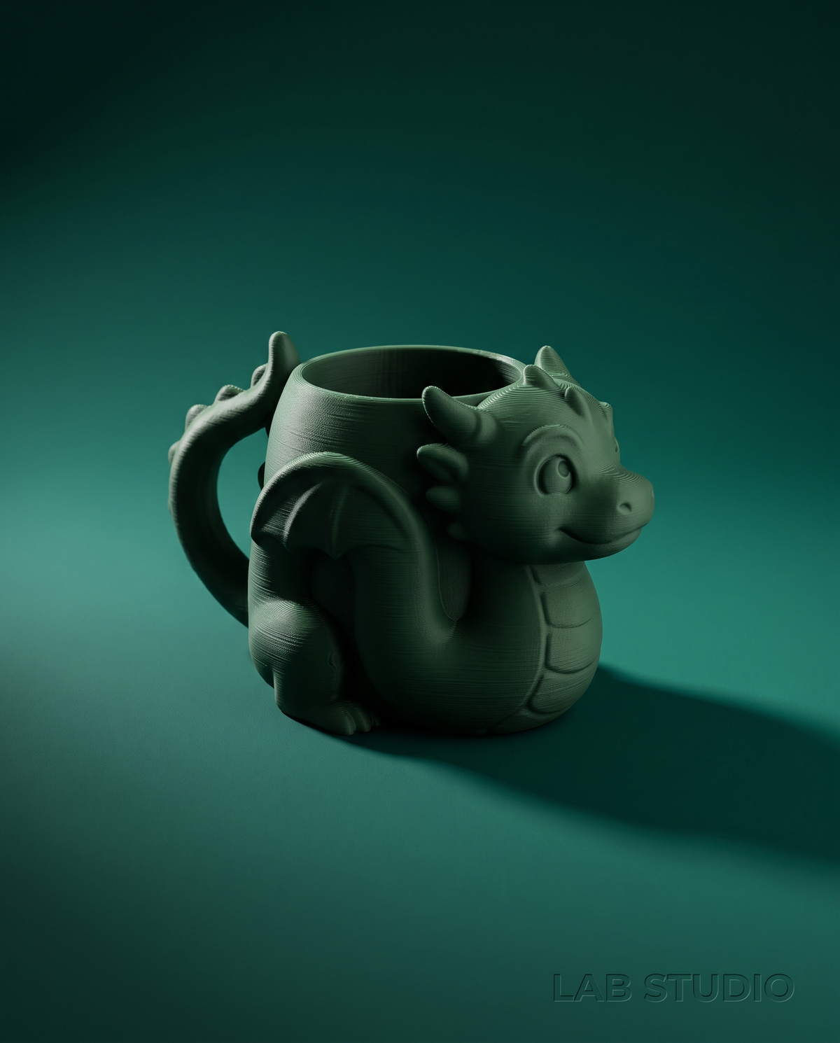 Taza Dragón Bebé 3D — Mug Escultórico con Asa de Cola — once once LAB