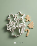 Set de 6 Cortadores de Galletas Navideños — Hombre de Jengibre, Estrella, Árbol y Más — Once Once Lab
