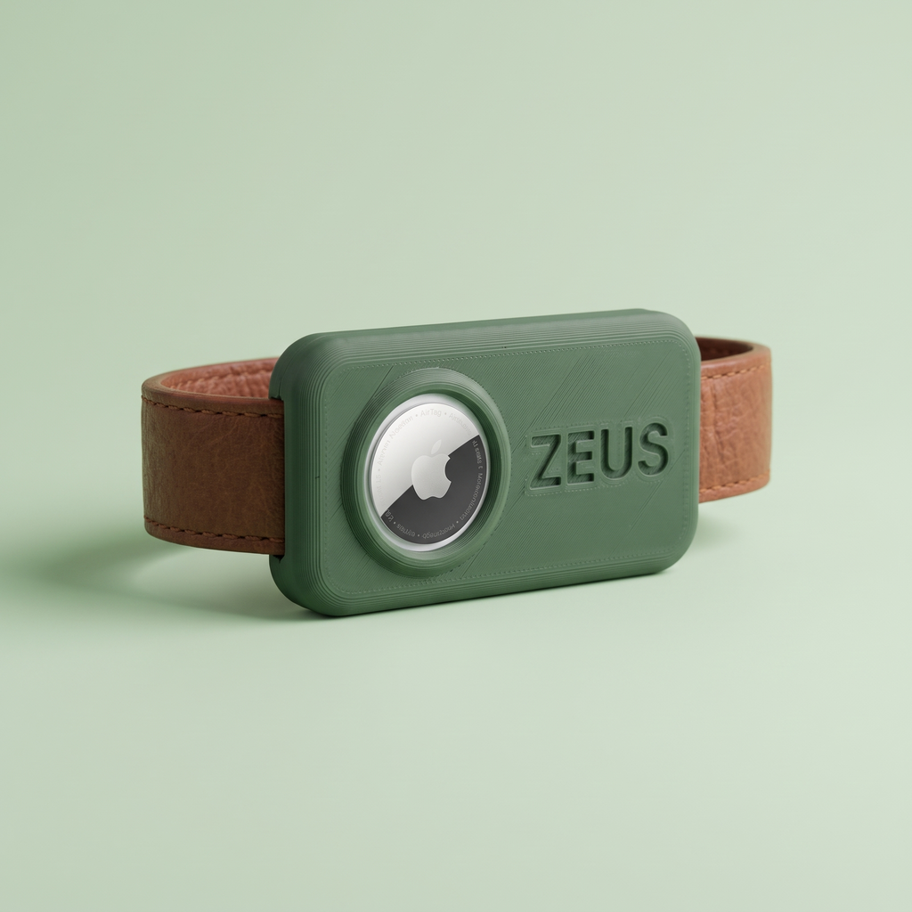 Funda Porta AirTag Delgada para Collar de Perro — Personalizada con Nombre — otro ángulo | once once LAB