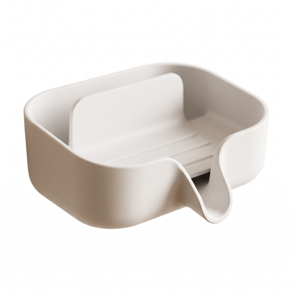 Jabonera Con Porta Esponja Drenaje Bano Plastico — vista 3 | once once LAB