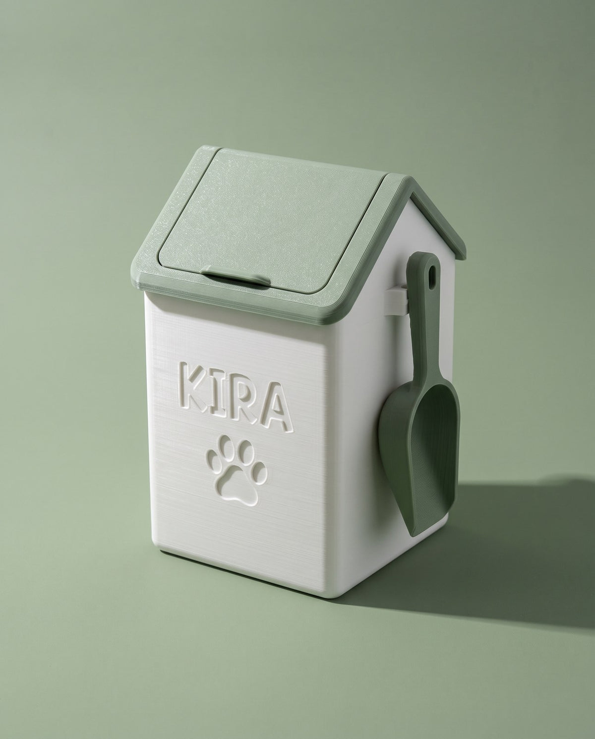 Contenedor de Croquetas Casita con Pala — Personalizado con Nombre