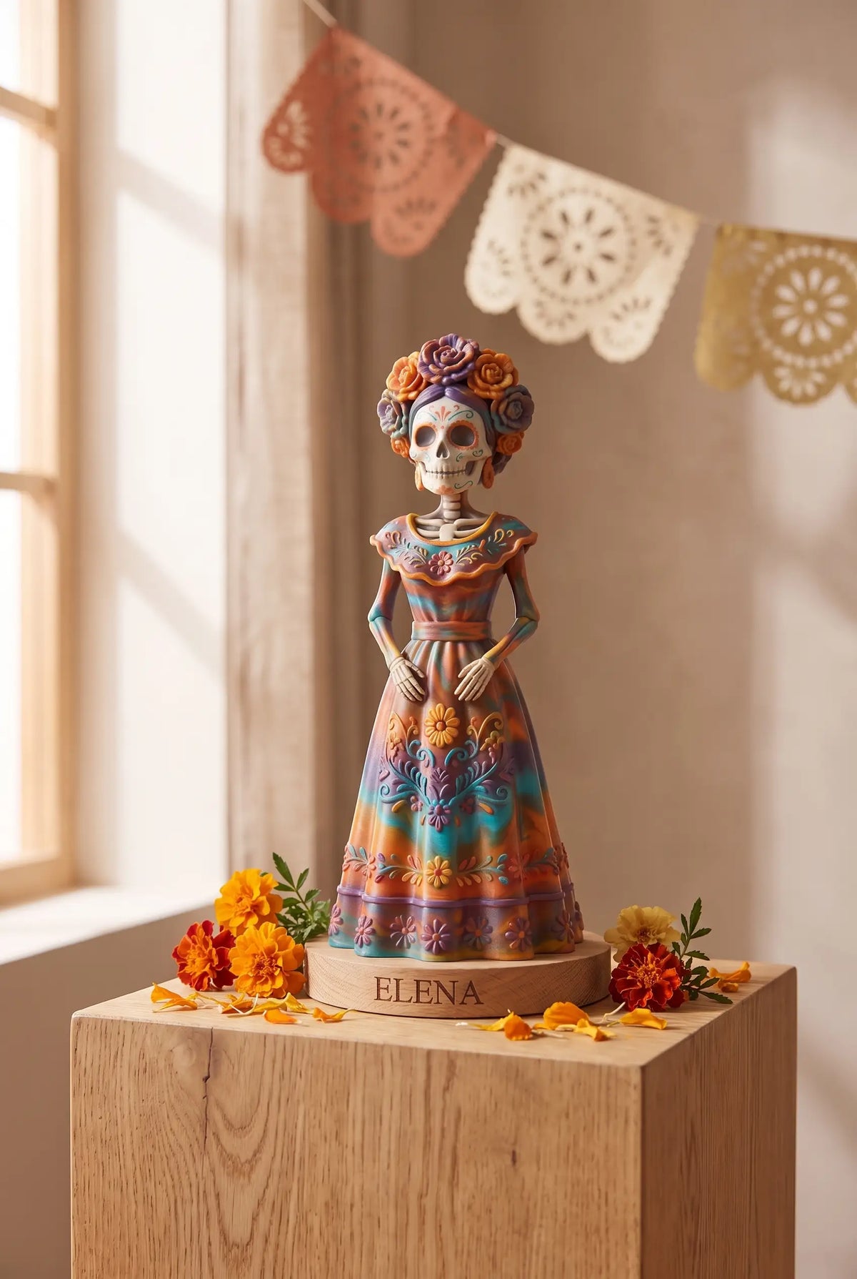 Catrina Día de Muertos 13 cm Decorativa Coleccionable — vista 3 | Once Once Lab