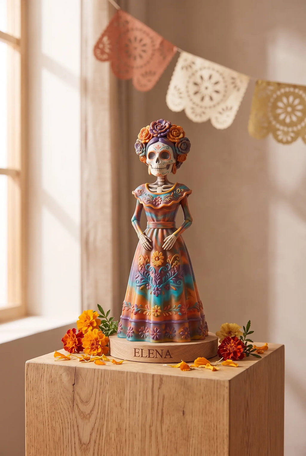 Catrina Personalizada con Nombre 15 cm Día de Muertos — vista 3 | once once LAB