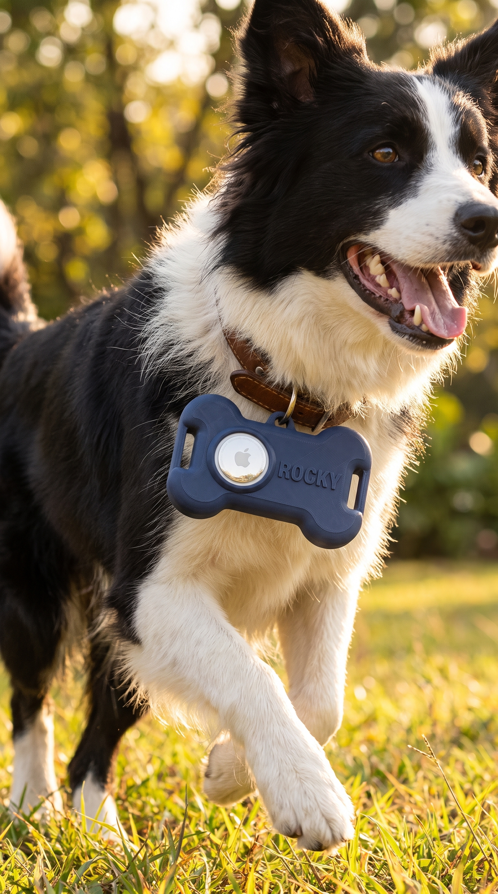 Porta AirTag para Collar de Perro en Forma de Hueso — Personalizado con Nombre — en uso | once once LAB