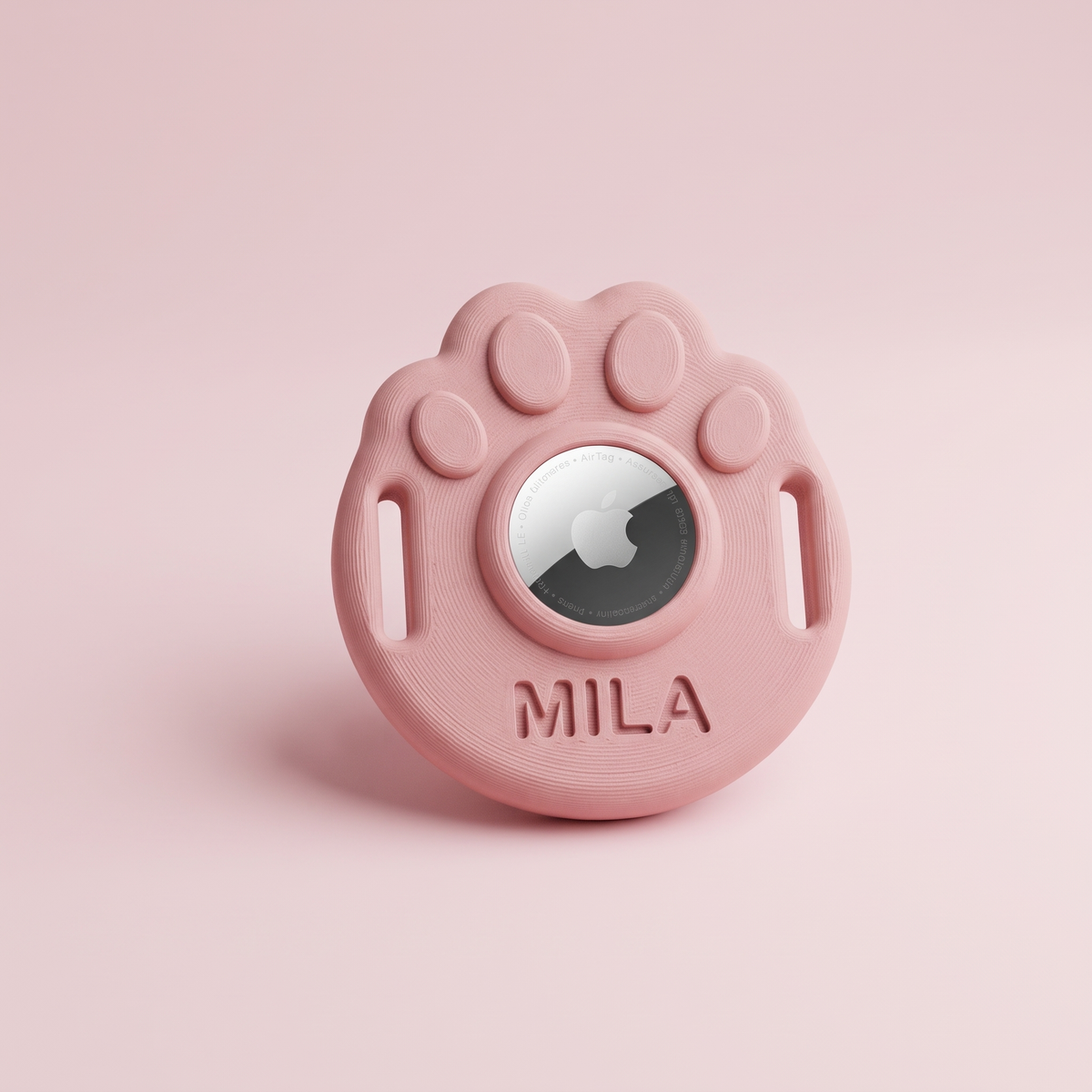 Porta AirTag para Collar de Perro Huella de Patita — Personalizado con Nombre — otro ángulo | once once LAB