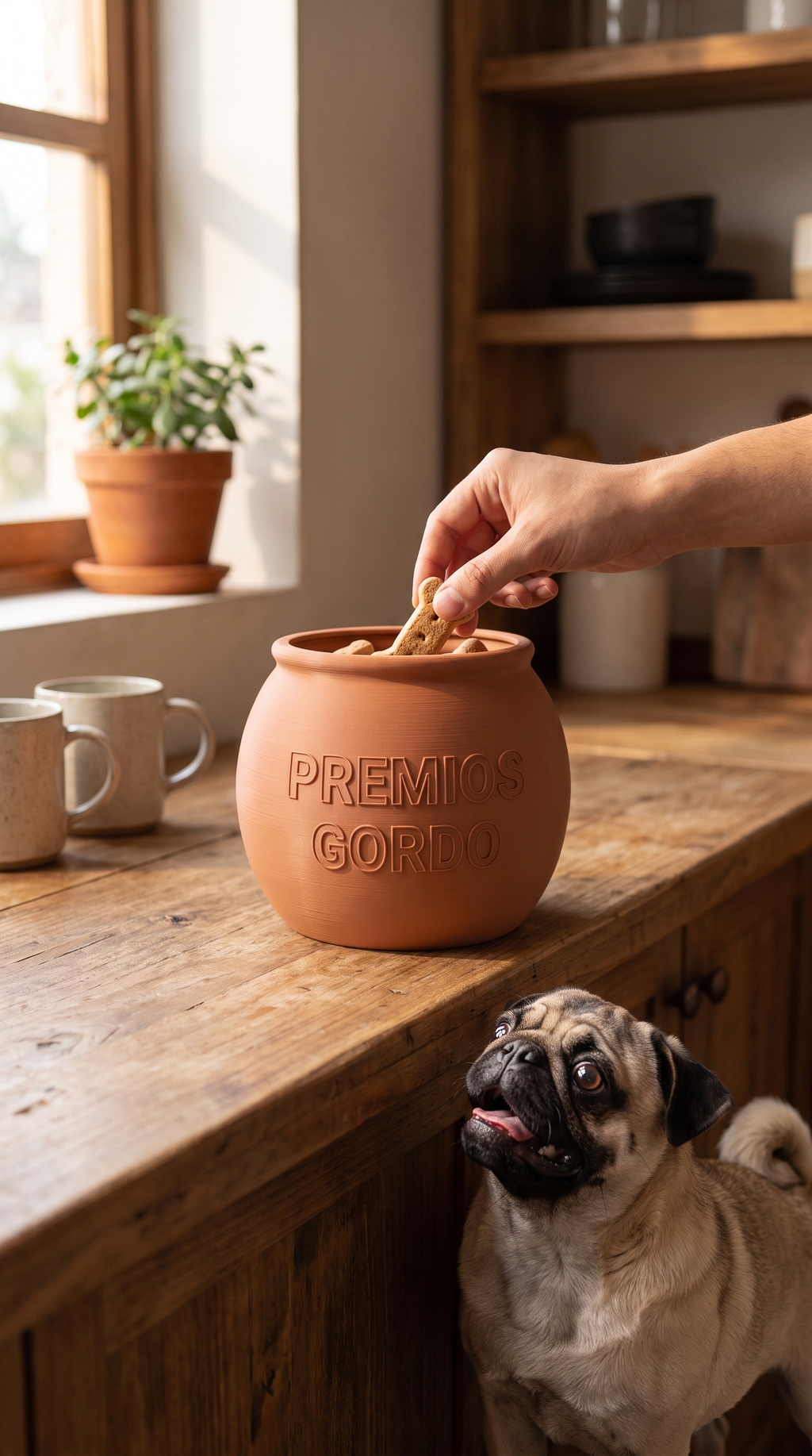Tarro de Premios para Perro con Tapa de Hueso — Personalizado con Nombre — en uso | once once LAB